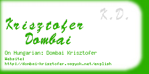 krisztofer dombai business card